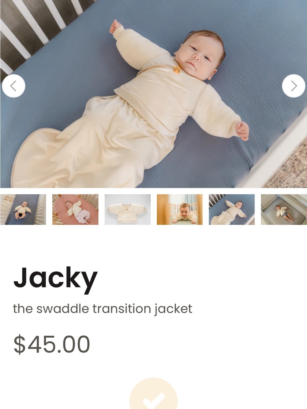Jacky Swaddle Transition Jacket in Cream